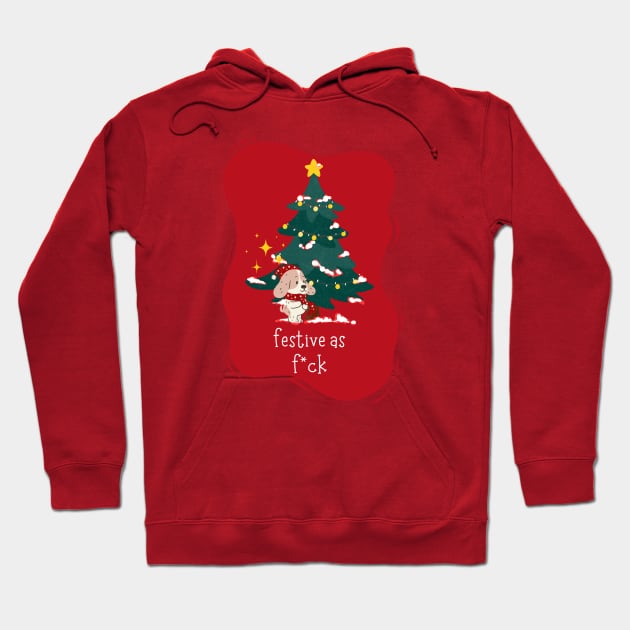 Festive as F*ck - Festive AF Dog Hoodie by applebubble